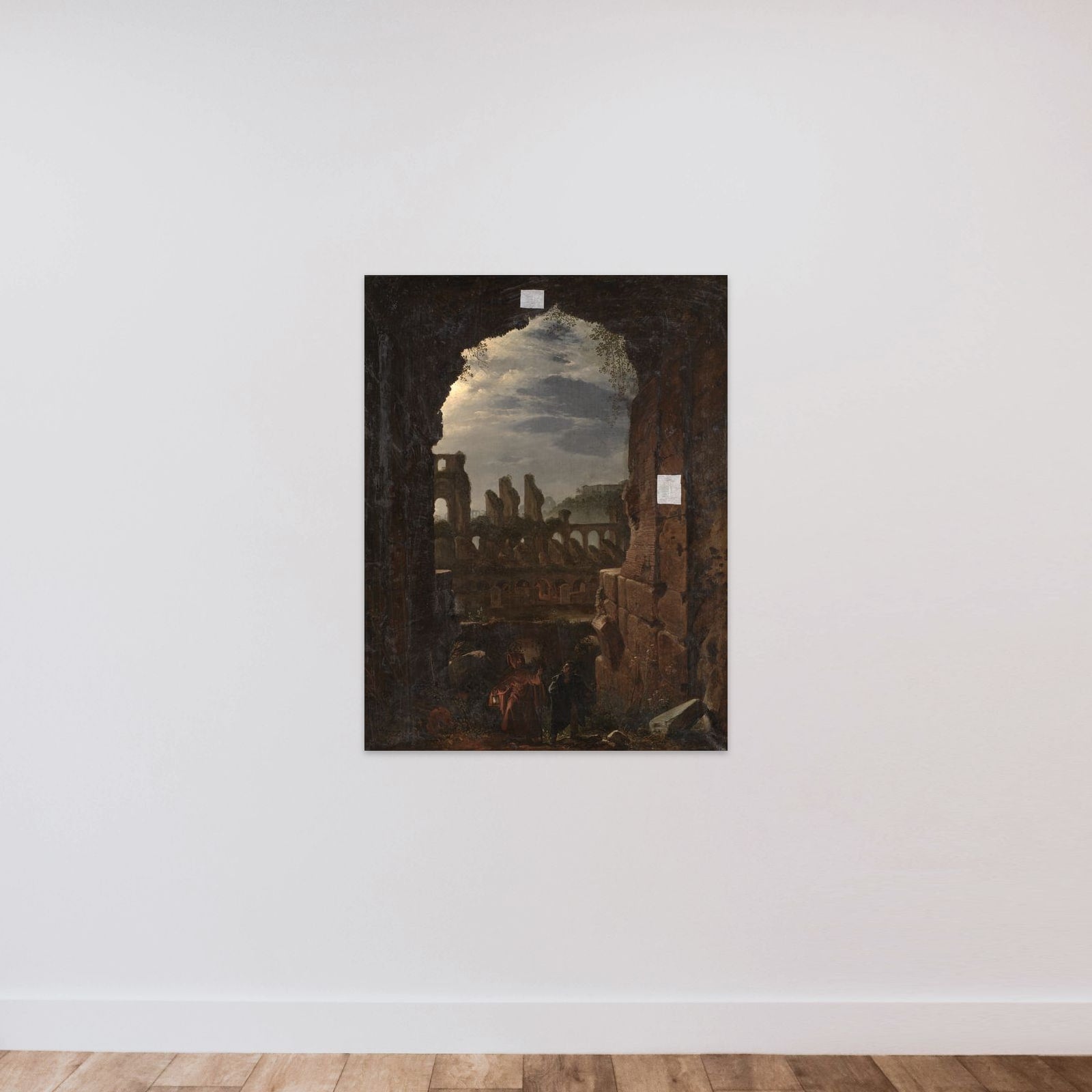 Parti af Colosseum i måneskin unframed — shown to scale