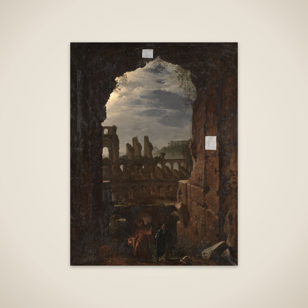 Parti af Colosseum i måneskin unframed print