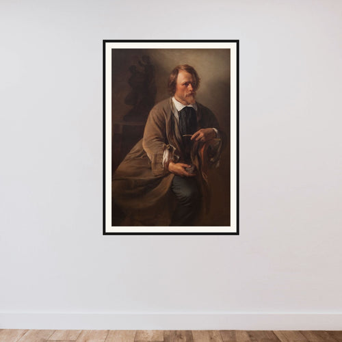 Billedhuggeren Jens Adolf Jerichau, kunstnerens ægtefælle framed — shown to scale