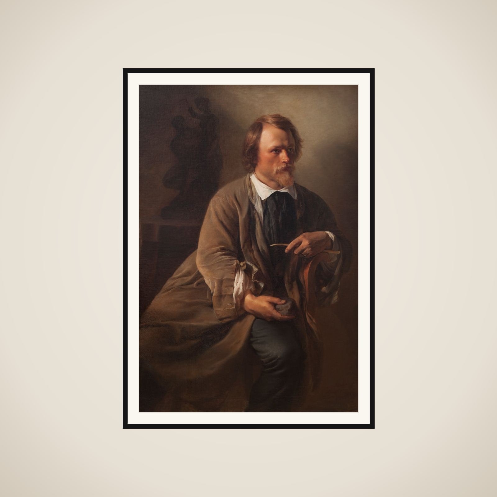 Billedhuggeren Jens Adolf Jerichau, kunstnerens ægtefælle framed