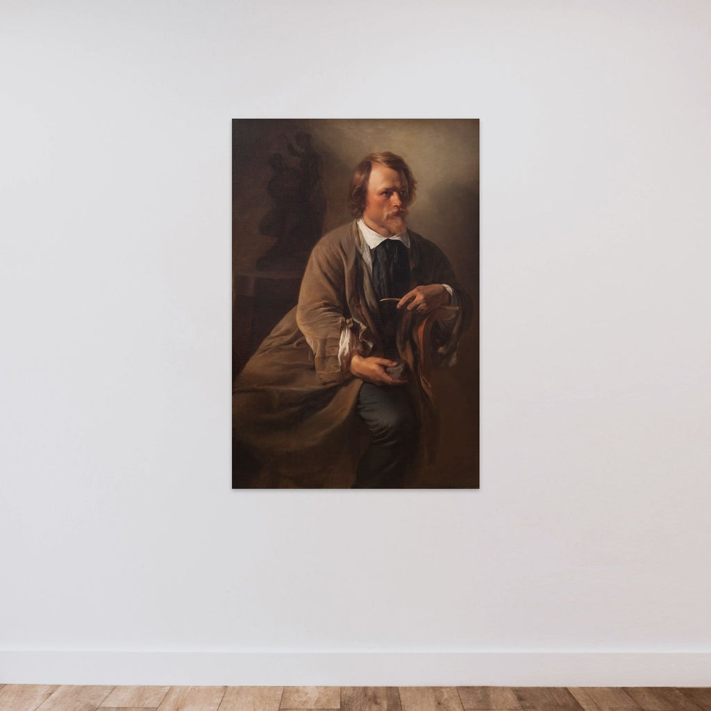 Billedhuggeren Jens Adolf Jerichau, kunstnerens ægtefælle unframed — shown to scale