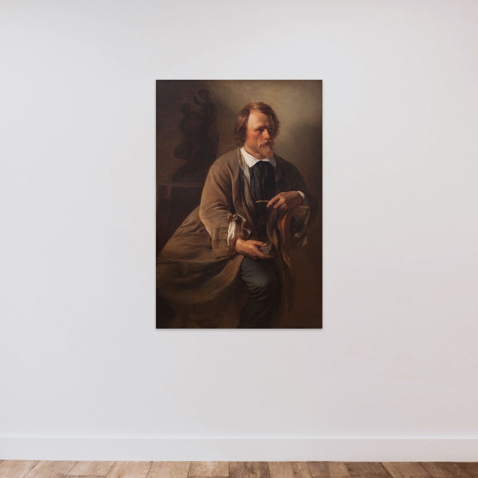 Billedhuggeren Jens Adolf Jerichau, kunstnerens ægtefælle unframed — shown to scale