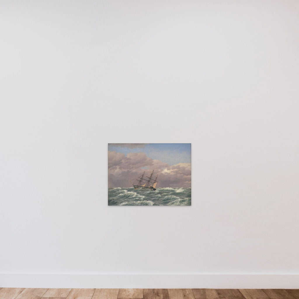 Korvetten "Galathea" i en storm i Nordsøen unframed — shown to scale