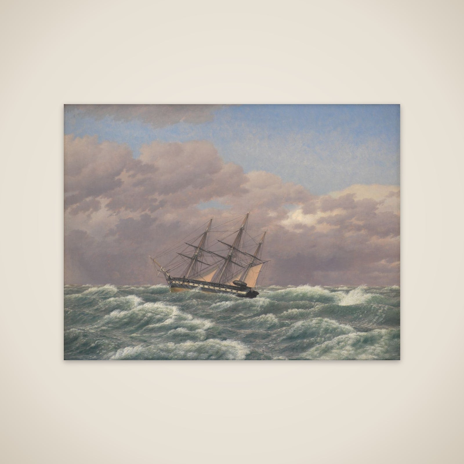 Korvetten "Galathea" i en storm i Nordsøen unframed print