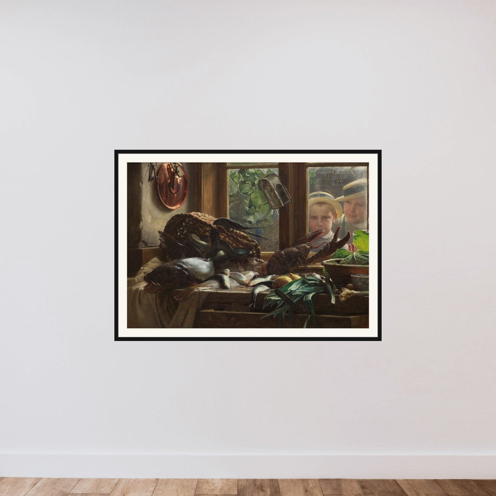Et køkkenbord framed — shown to scale