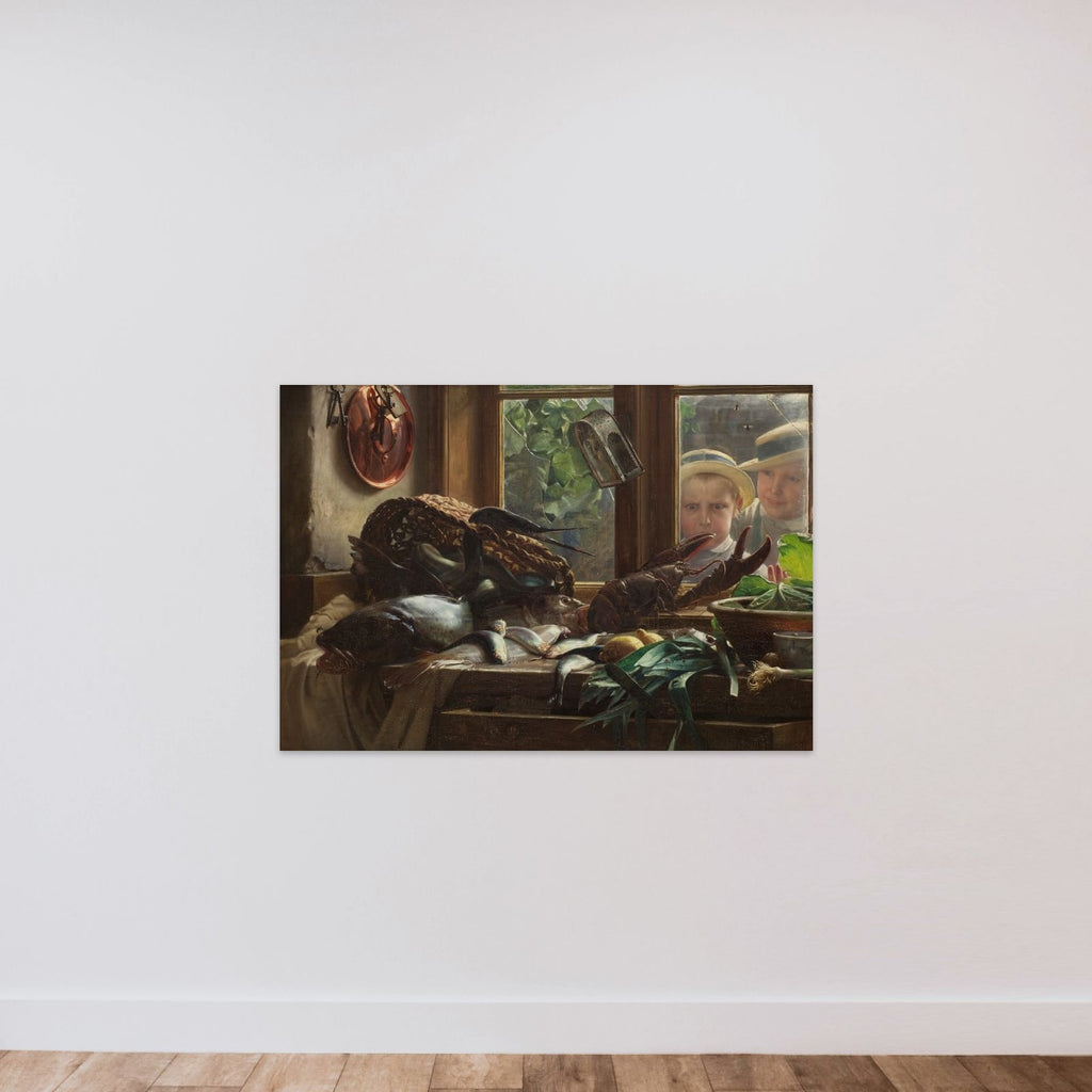 Et køkkenbord unframed — shown to scale