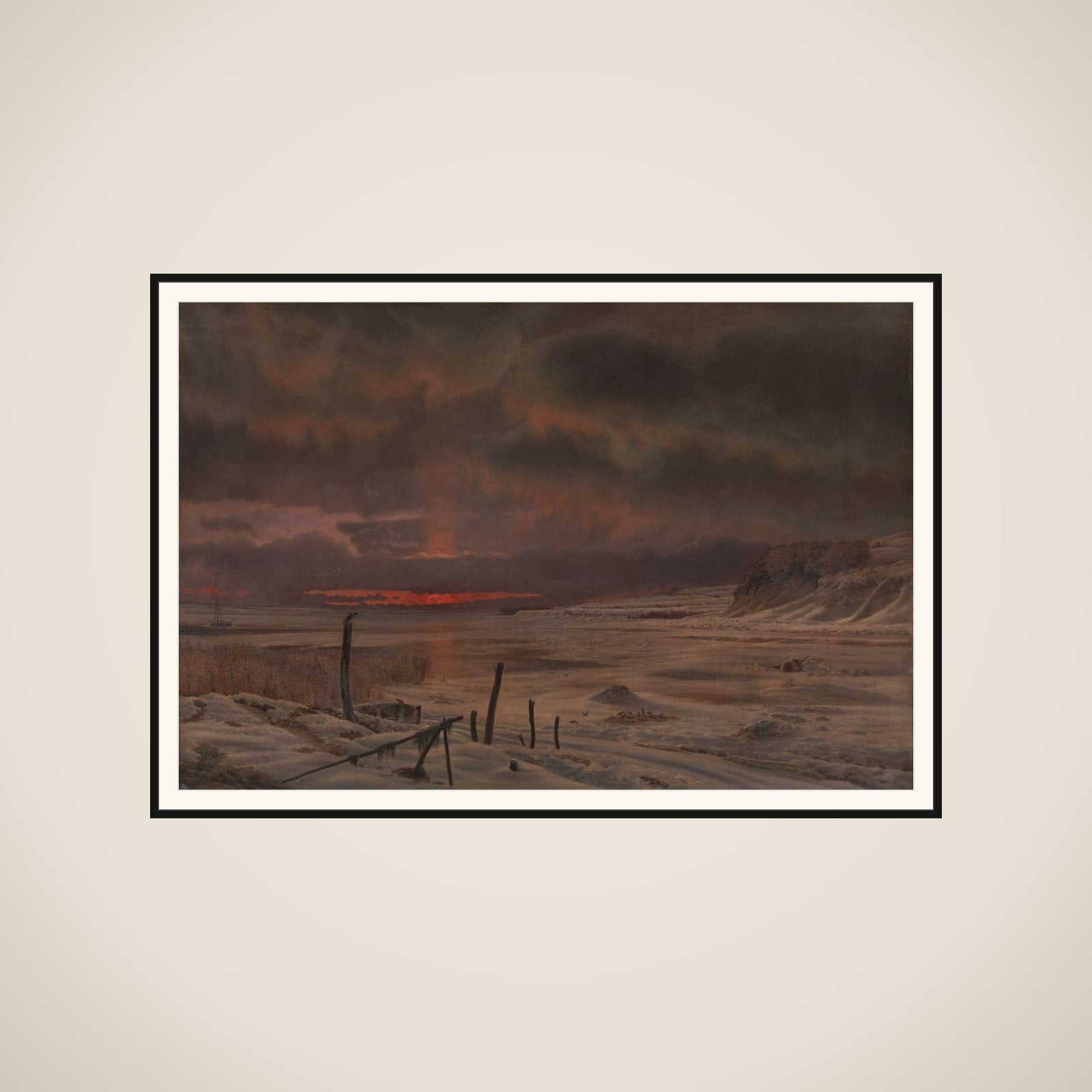 Vinteraften ved en dansk fjord framed