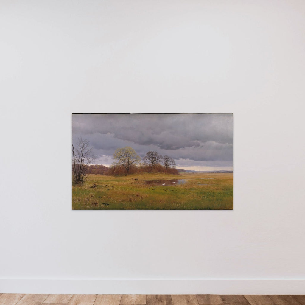Forårslandskab med regnbyger. Sydsjælland unframed — shown to scale