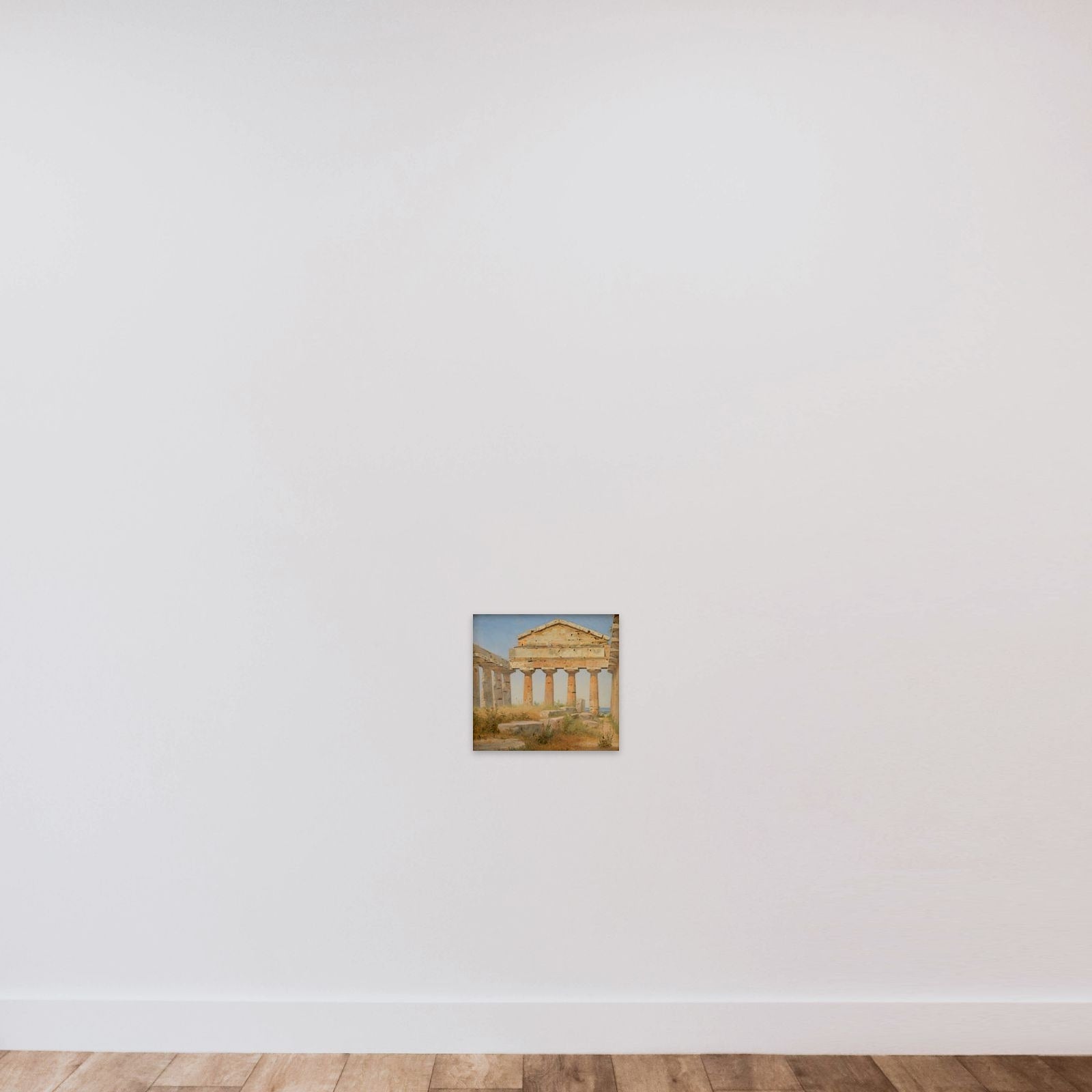 Athenatemplet i Pæstum unframed — shown to scale