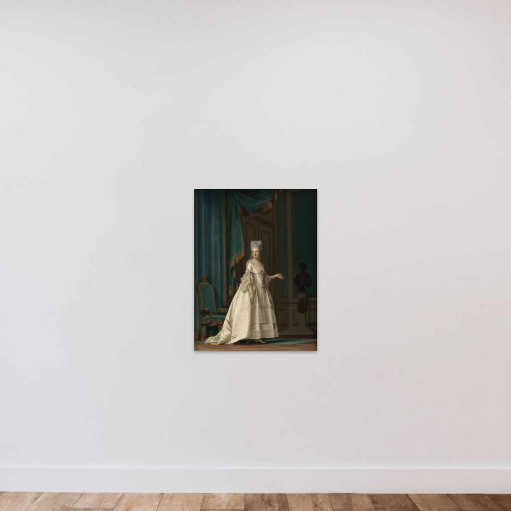 Enkedronning Juliane Marie unframed — shown to scale