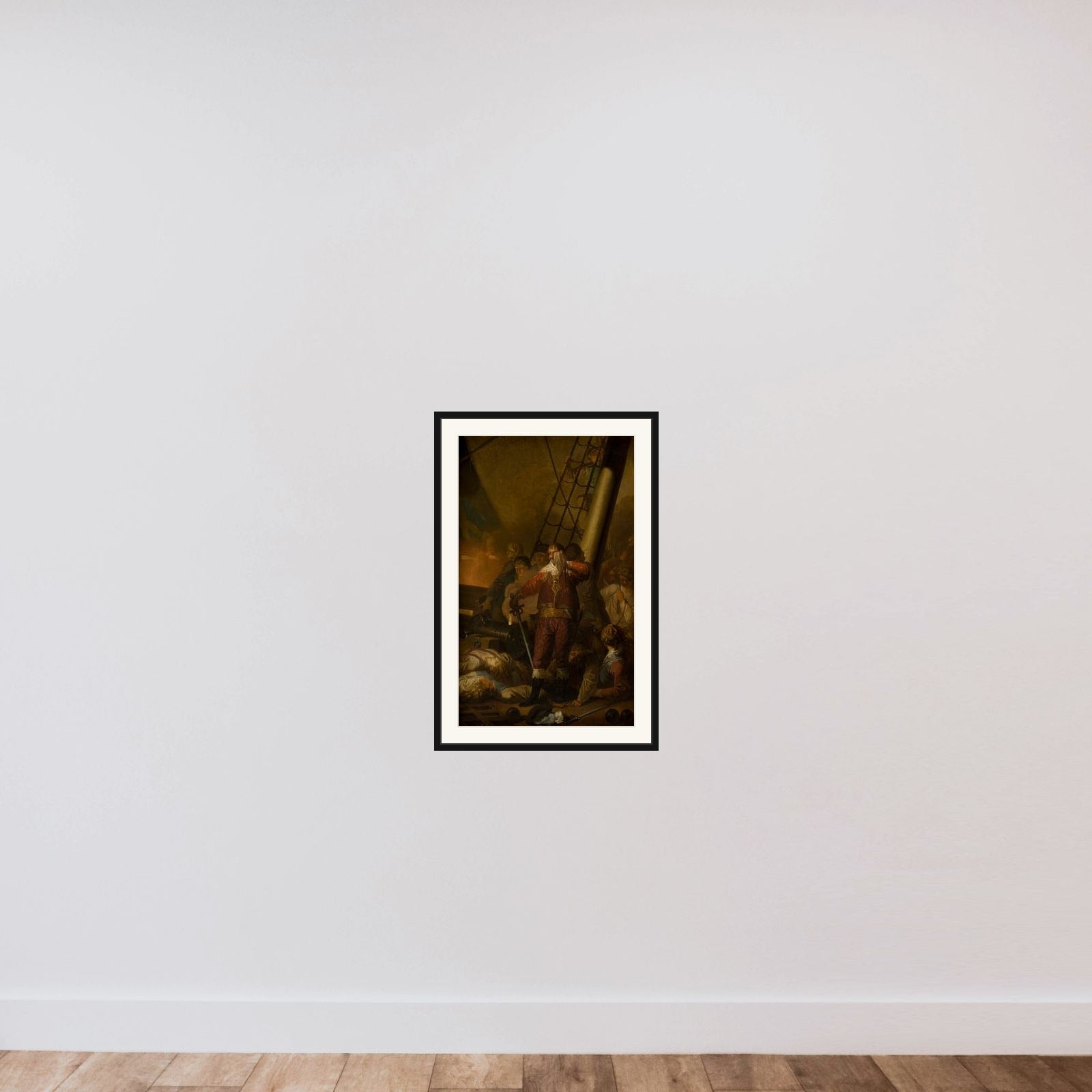 Christian IV på "Trefoldigheden" i slaget på Kolberger Heide 1644 framed — shown to scale