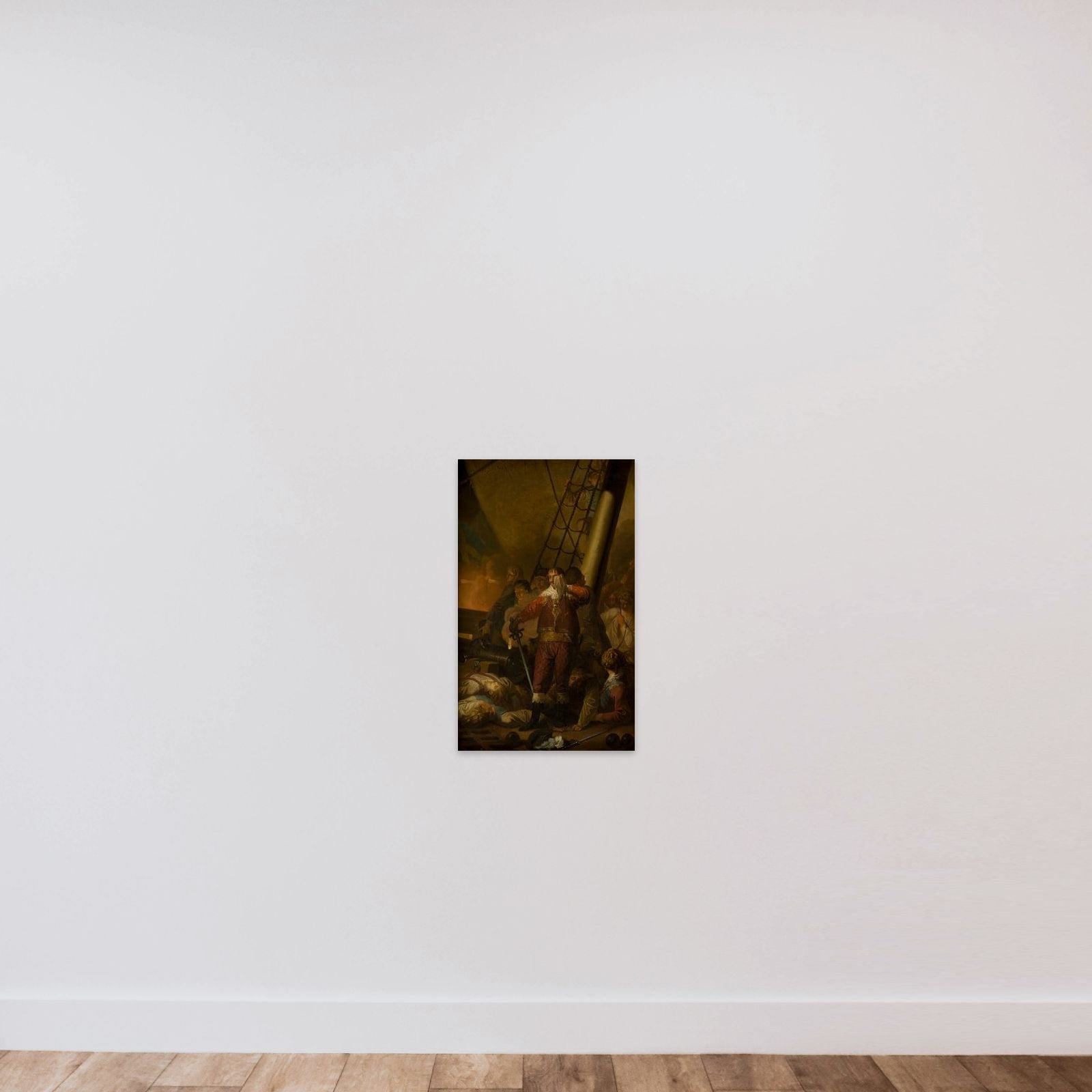Christian IV på "Trefoldigheden" i slaget på Kolberger Heide 1644 unframed — shown to scale
