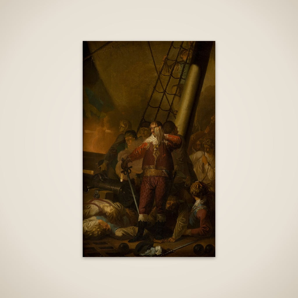 Christian IV på "Trefoldigheden" i slaget på Kolberger Heide 1644 unframed print