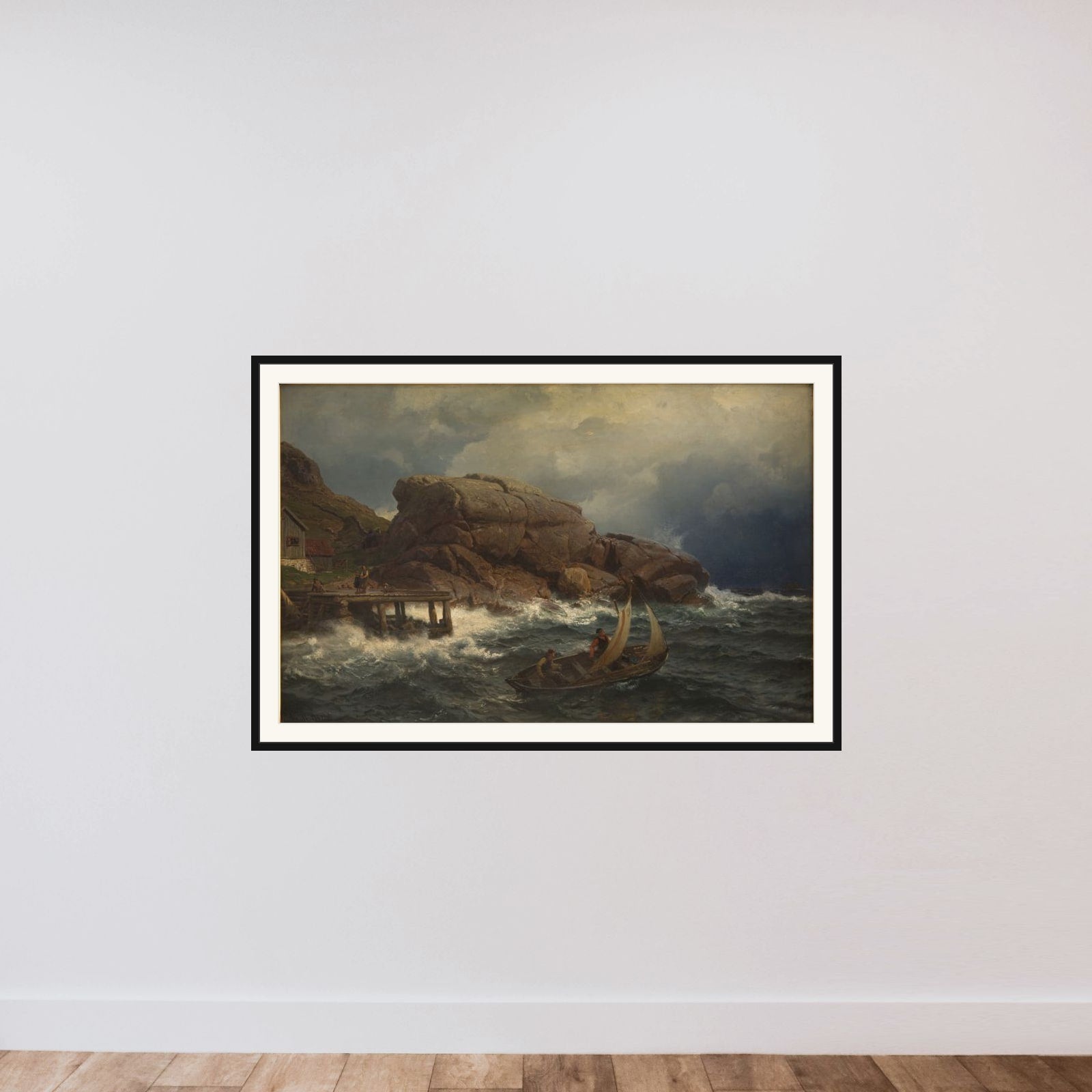 En norsk søhavn framed — shown to scale