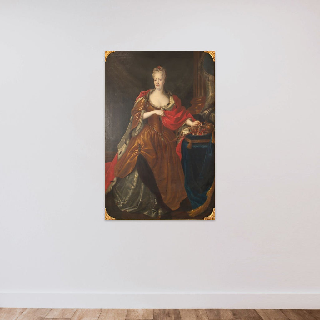 Portræt af Christine af Polen unframed — shown to scale