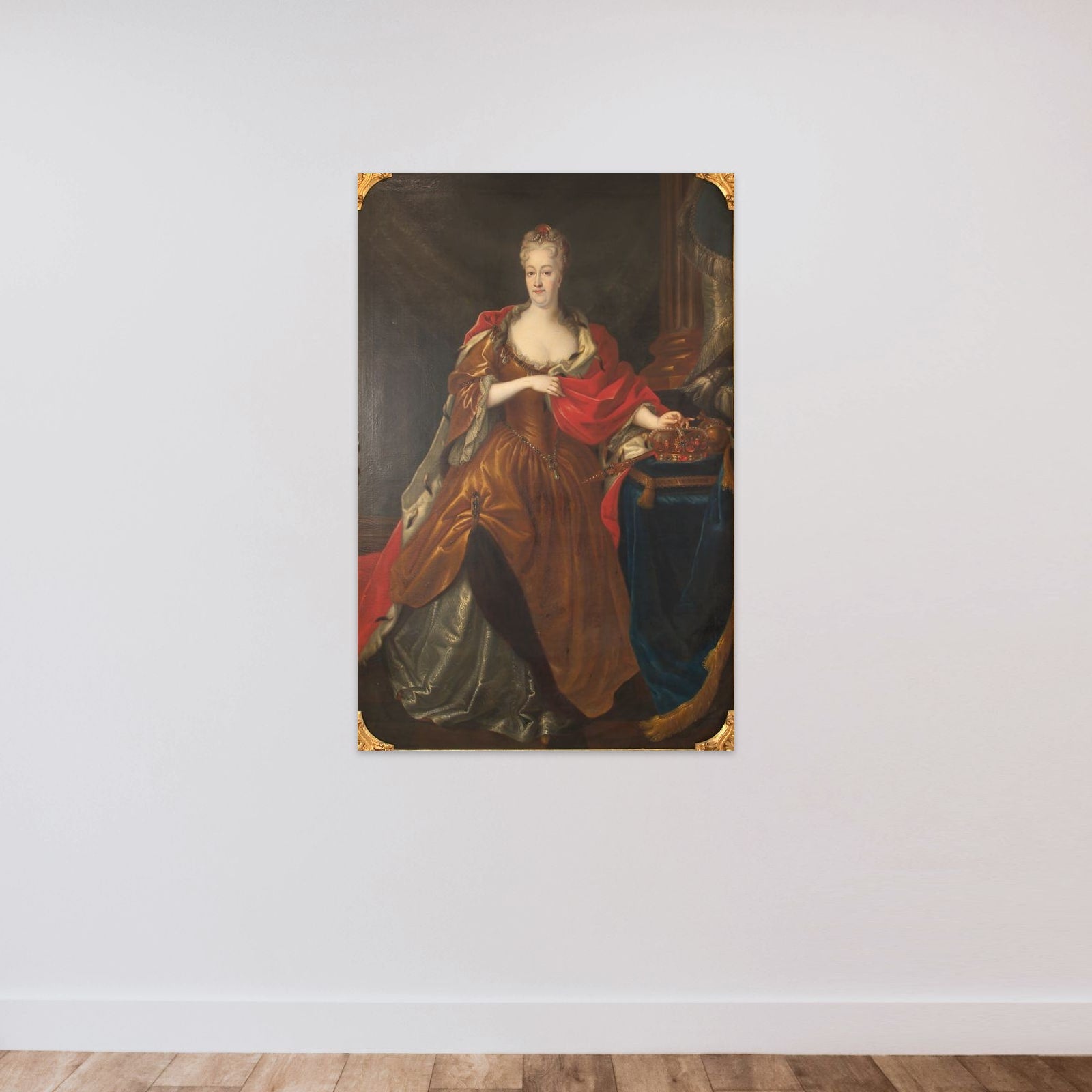 Portræt af Christine af Polen unframed — shown to scale