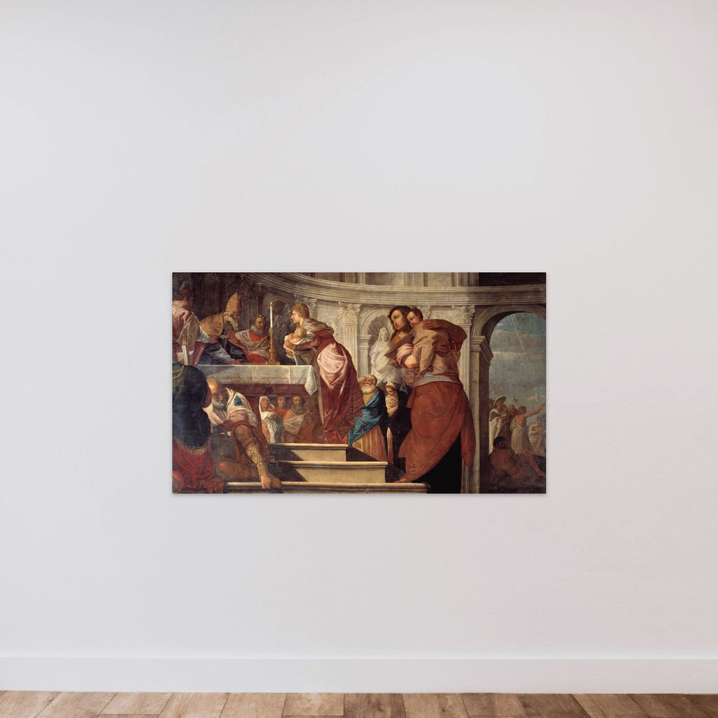 Jesusbarnets fremstilling i templet og Kristi dåb unframed — shown to scale