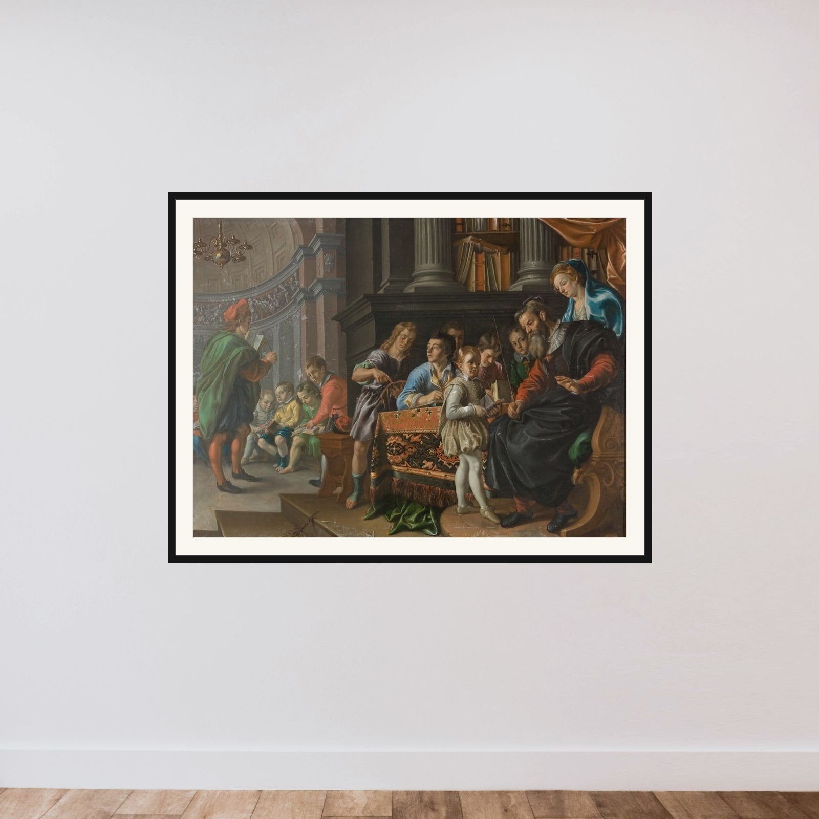 En drengeskole framed — shown to scale