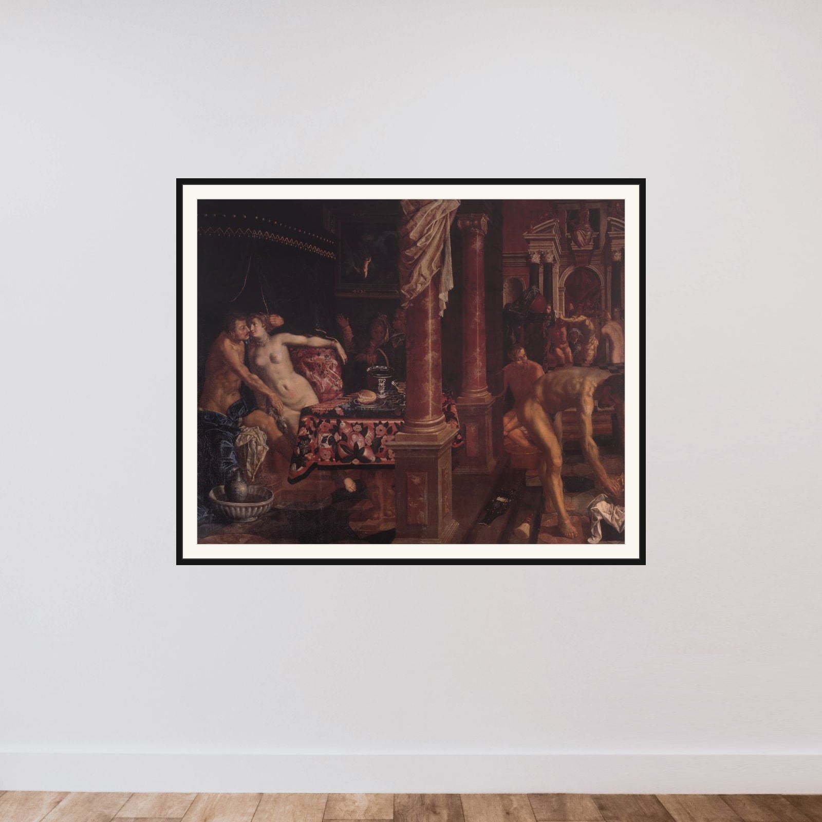 En badstue framed — shown to scale