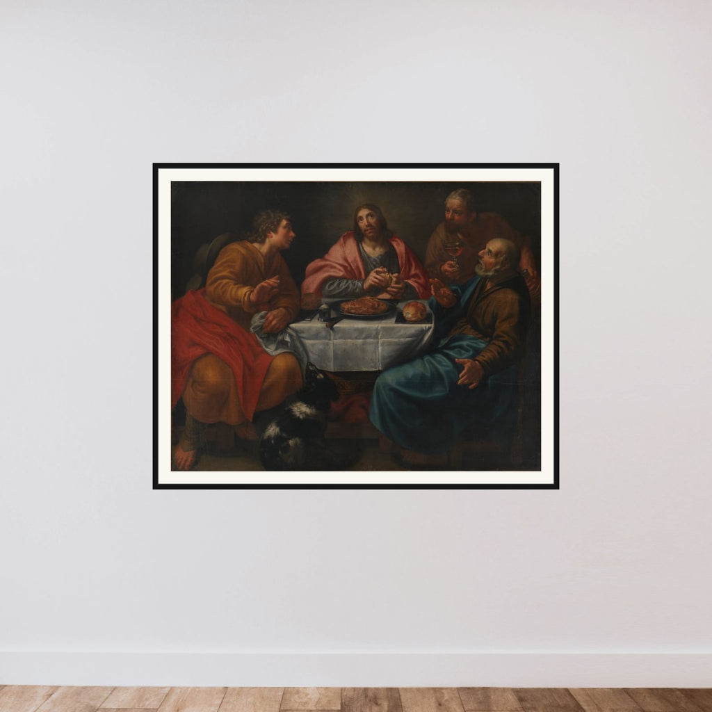 Kristus i Emmaus framed — shown to scale