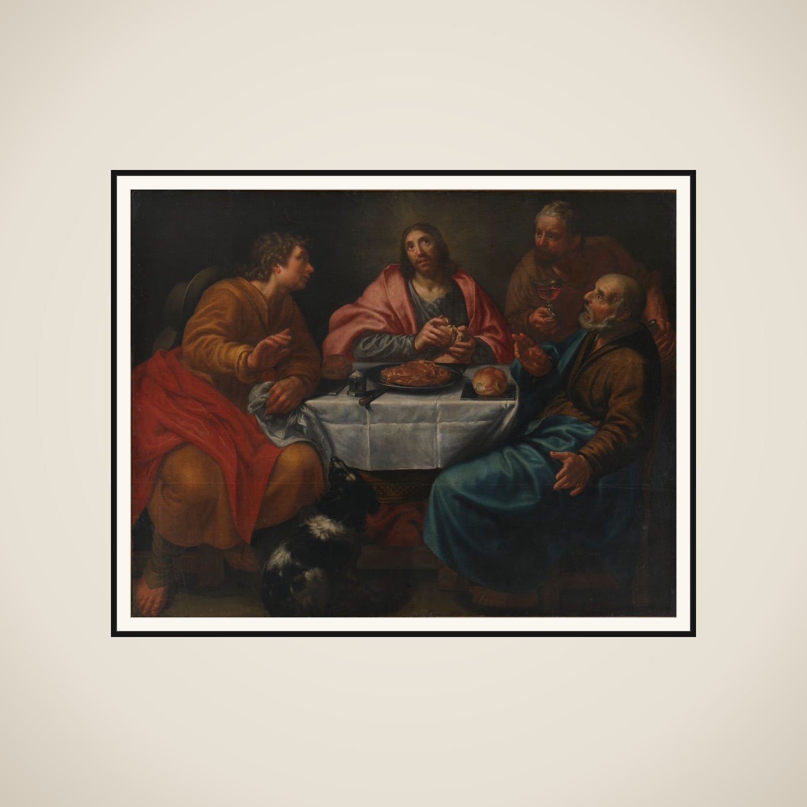 Kristus i Emmaus framed