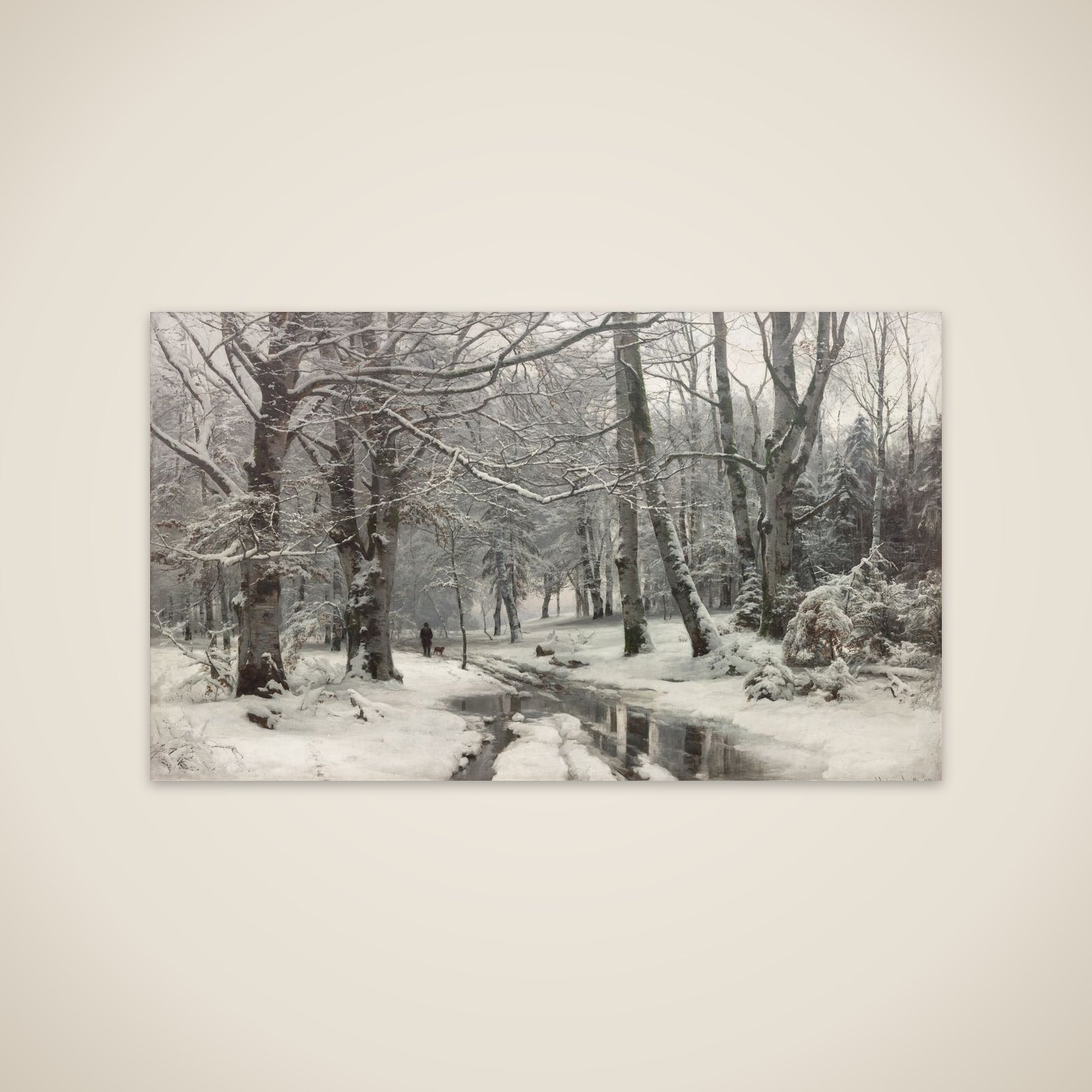 Tøvejr i en bøgeskov unframed print