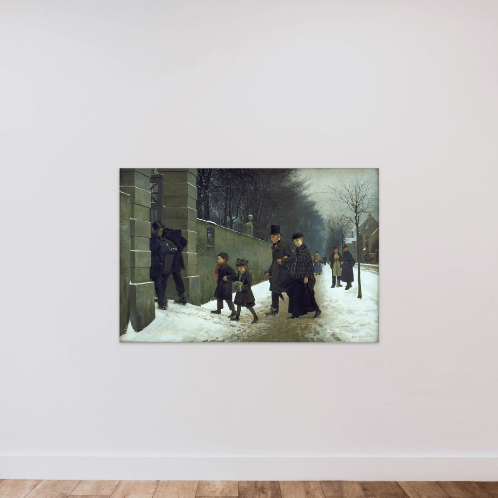 En begravelse unframed — shown to scale