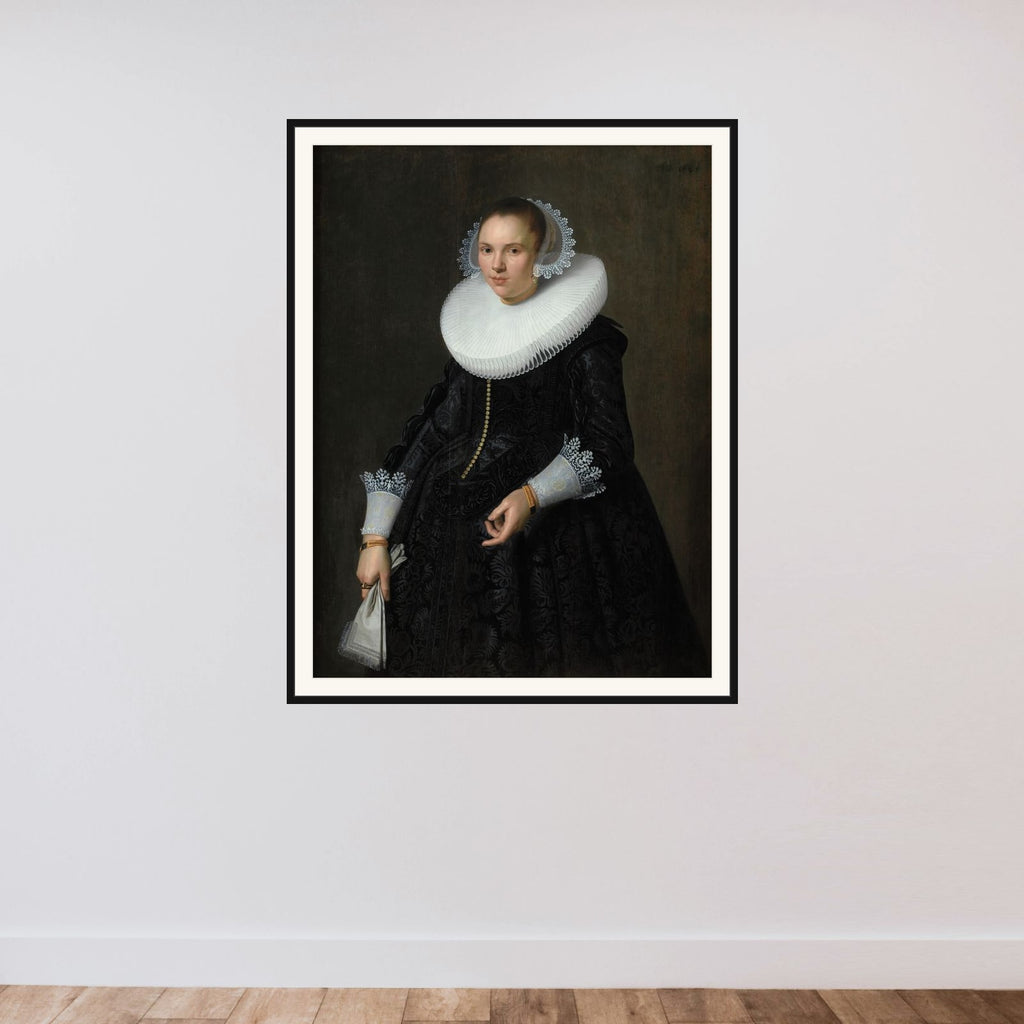 Dameportræt framed — shown to scale