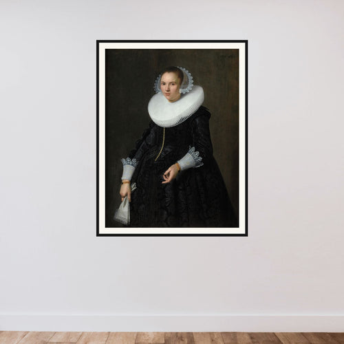 Dameportræt framed — shown to scale