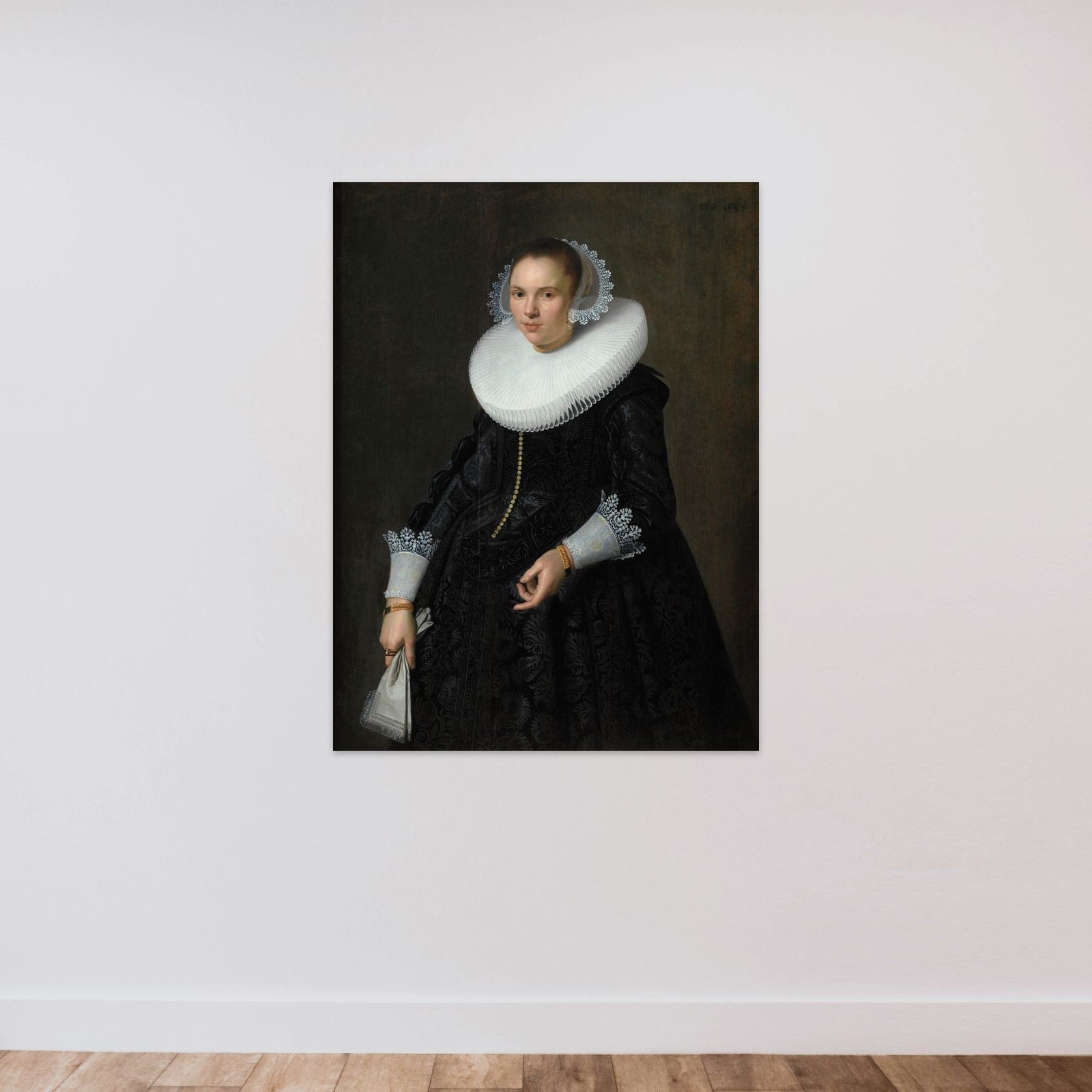 Dameportræt unframed — shown to scale