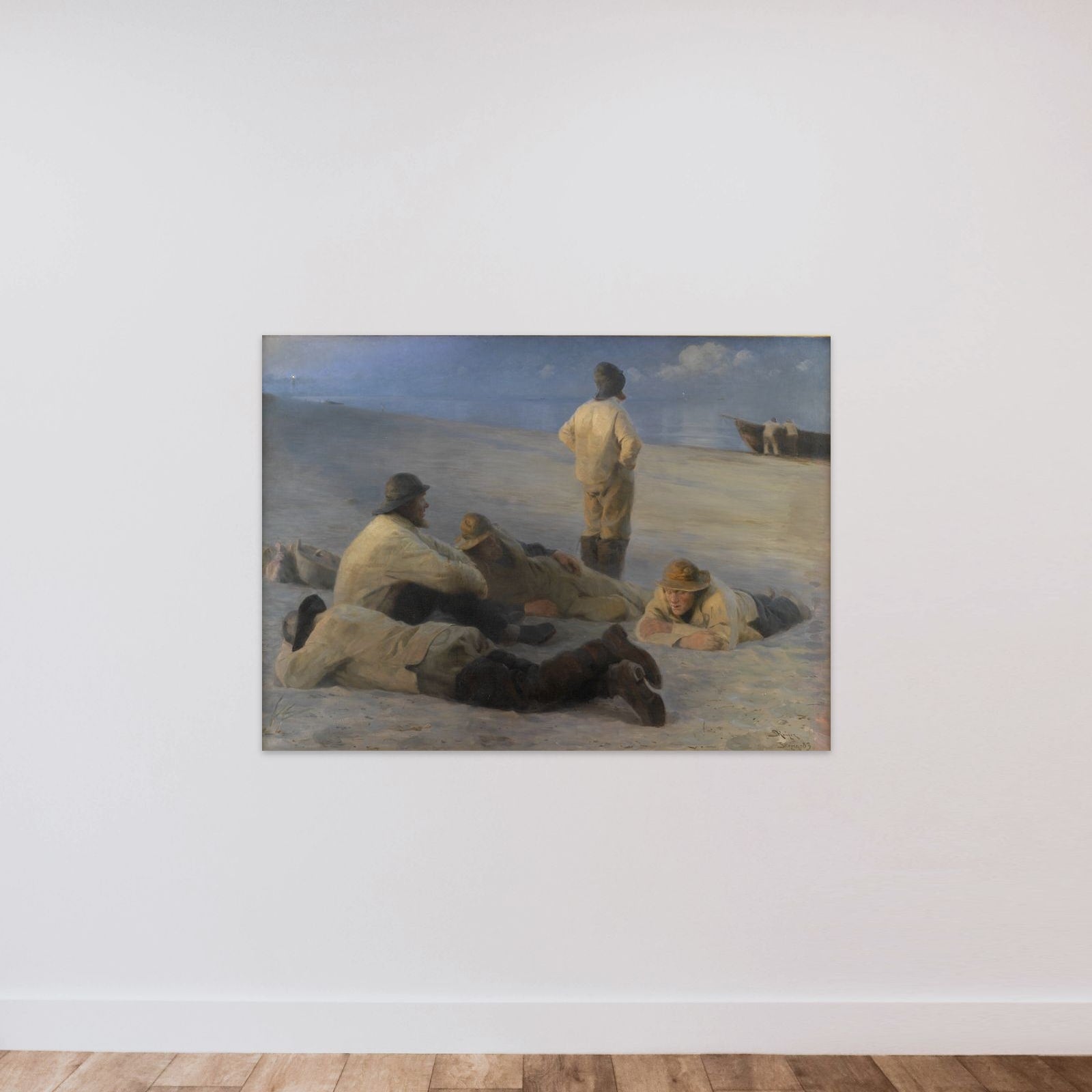 Fiskere på Skagens strand unframed — shown to scale