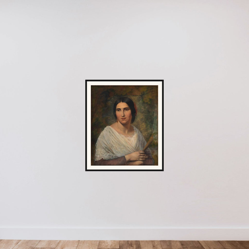 En romerinde framed — shown to scale