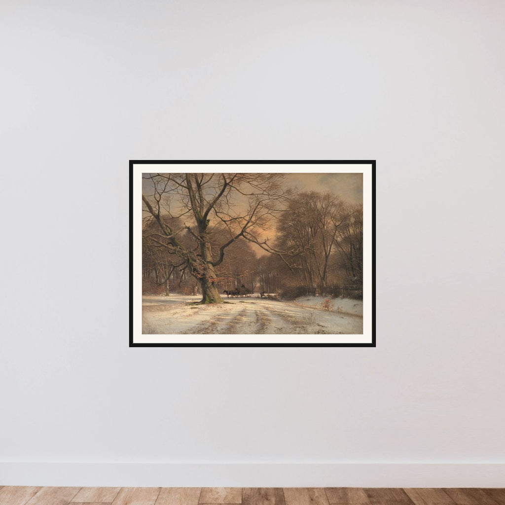 Vinterlandskab. Motiv fra Jægersborg Dyrehave framed — shown to scale