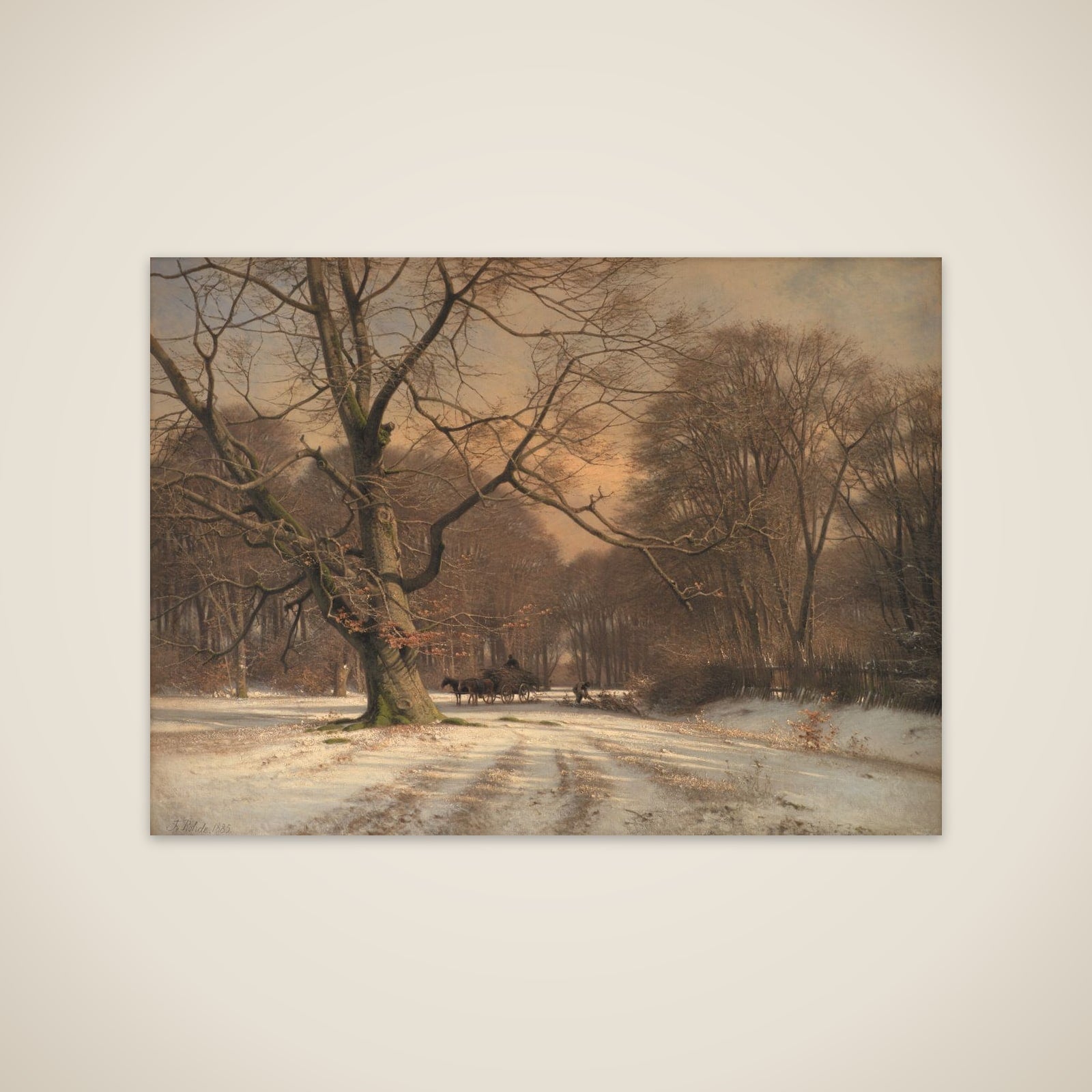 Vinterlandskab. Motiv fra Jægersborg Dyrehave unframed print