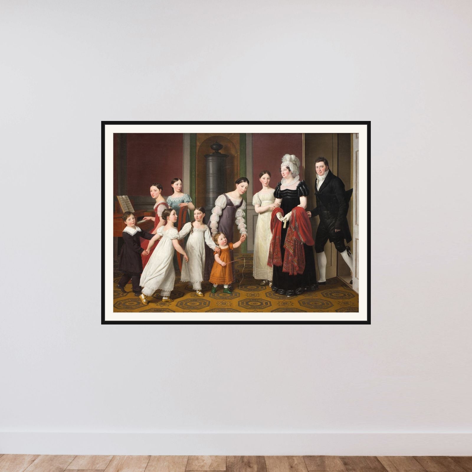 Familien Nathanson framed — shown to scale