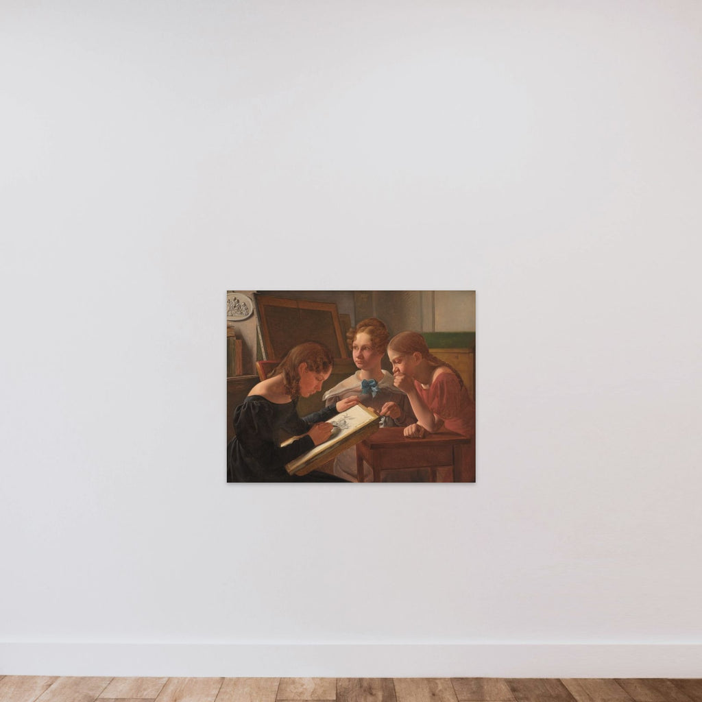 Tre unge piger. Kunstnerens søstre Alvilde, Ida, Henriette unframed — shown to scale