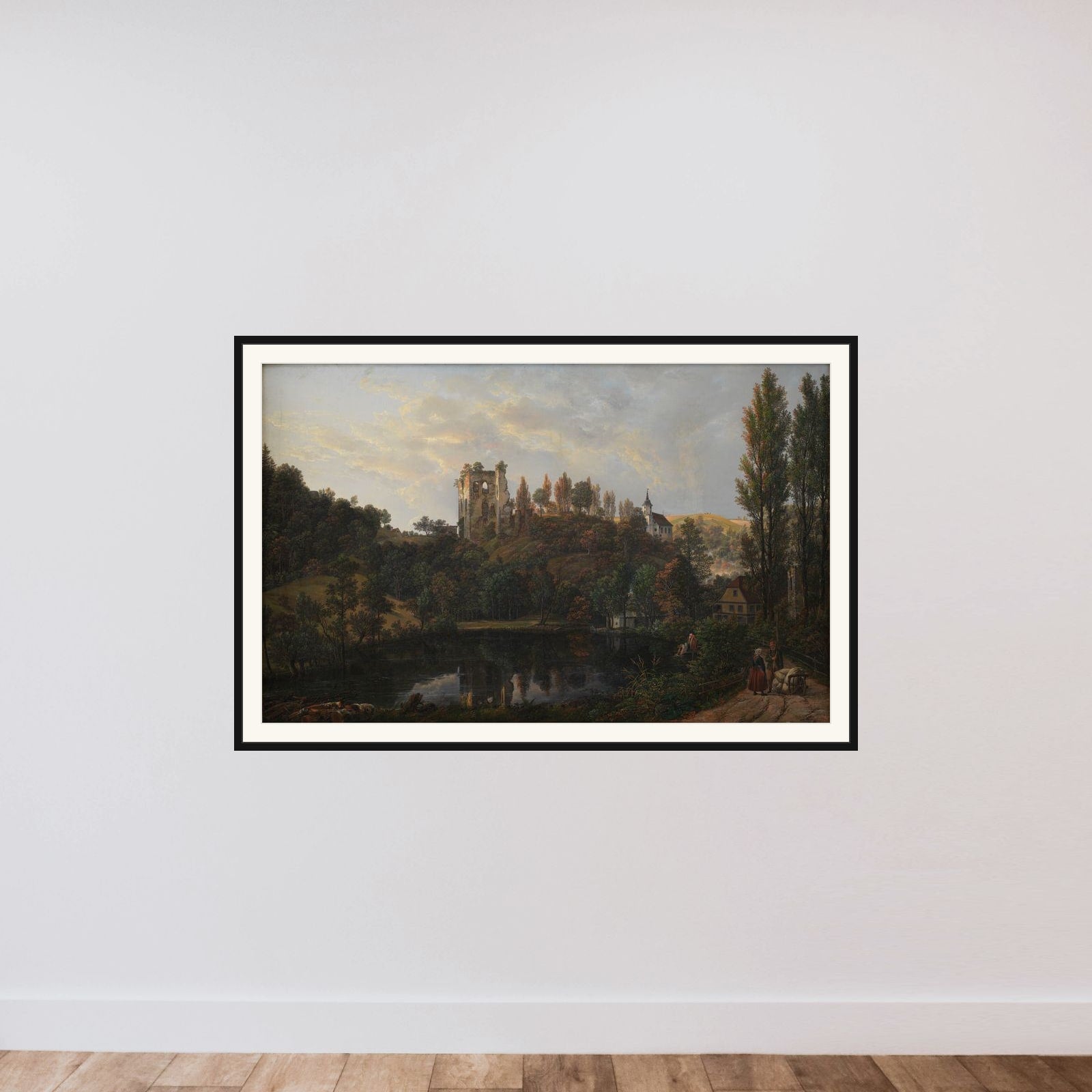 Slotsruinen i Tharandt framed — shown to scale