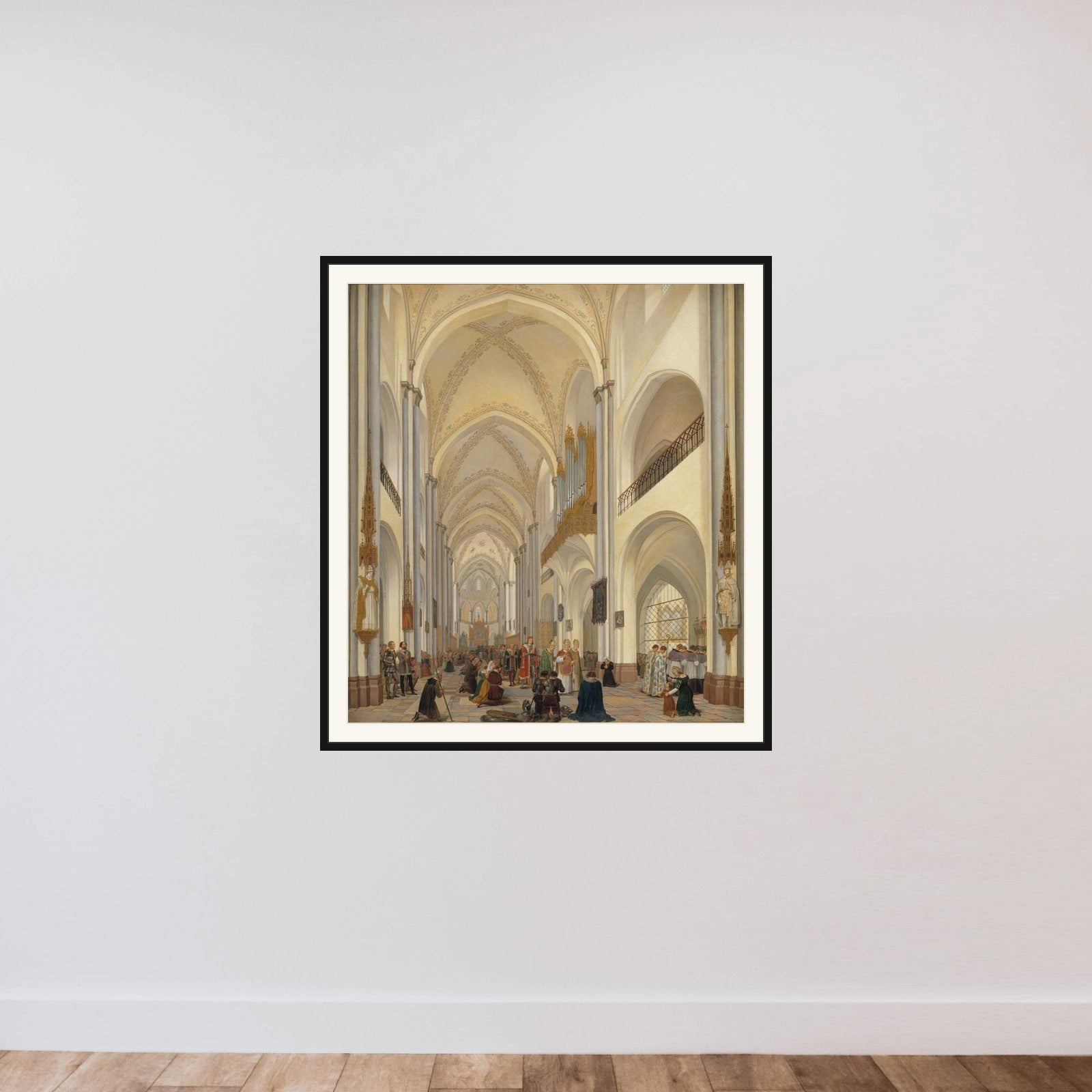 Det indre af Roskilde Domkirke framed — shown to scale