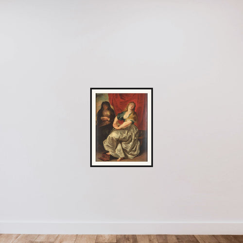 Angrende Magdalena framed — shown to scale