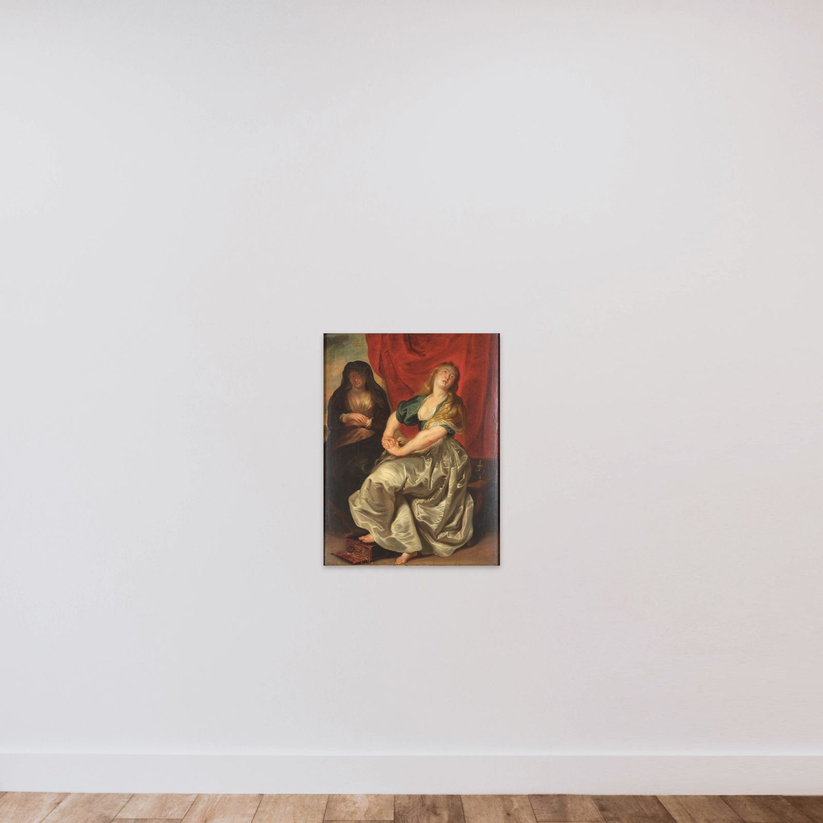 Angrende Magdalena unframed — shown to scale