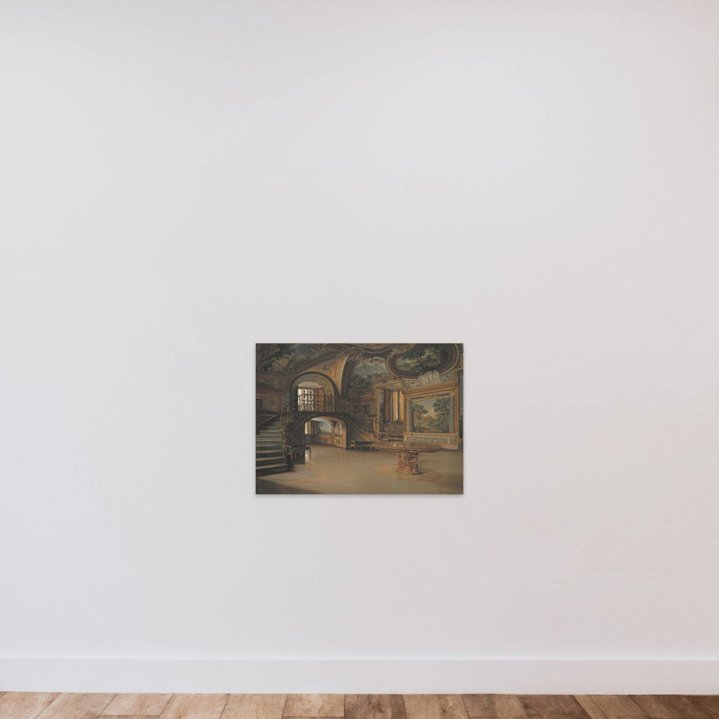 En sal i Palazzo Borghese unframed — shown to scale