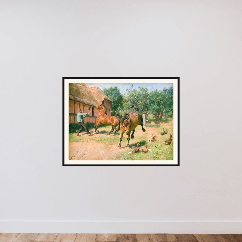 Kåde heste framed — shown to scale