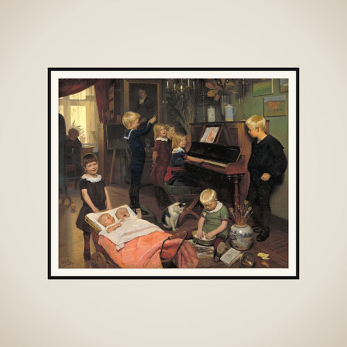 "Koncert". Kunstnerens børn og deres legekammerater framed