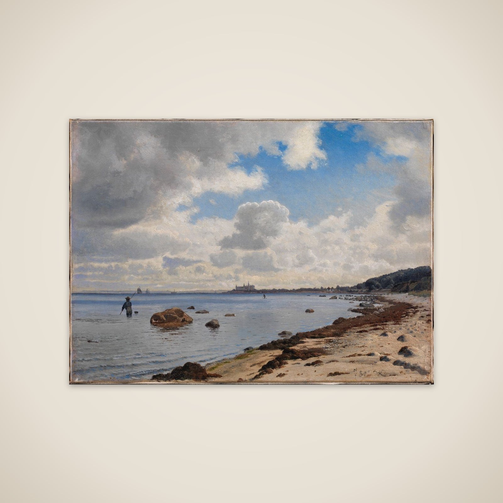 Sjællands nordkyst med udsigt til Kronborg unframed print