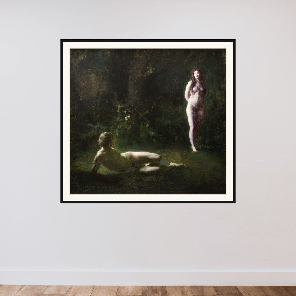 Adam og Eva framed — shown to scale