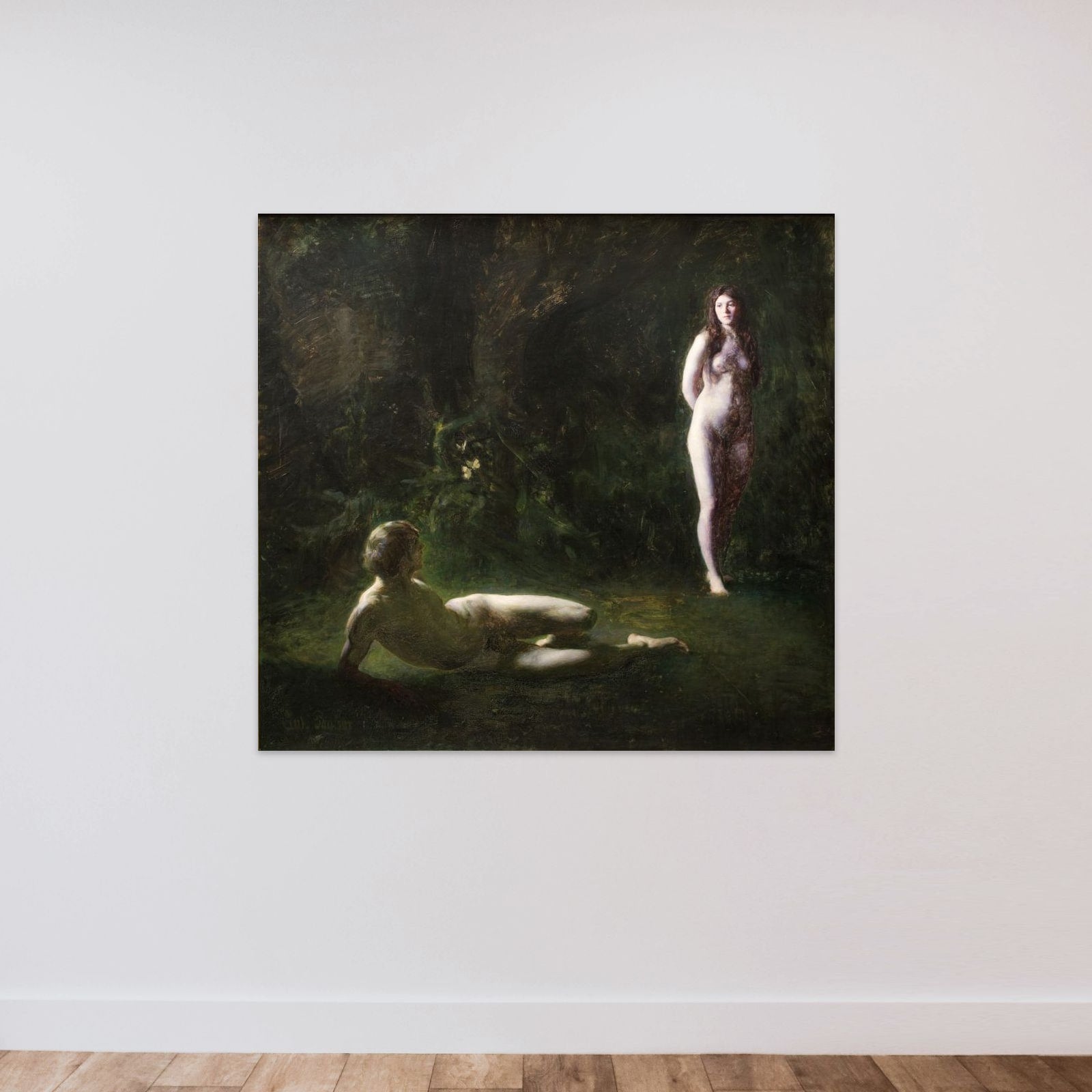 Adam og Eva unframed — shown to scale