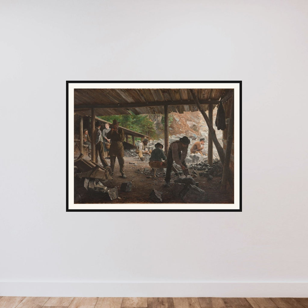Stenarbejdere framed — shown to scale