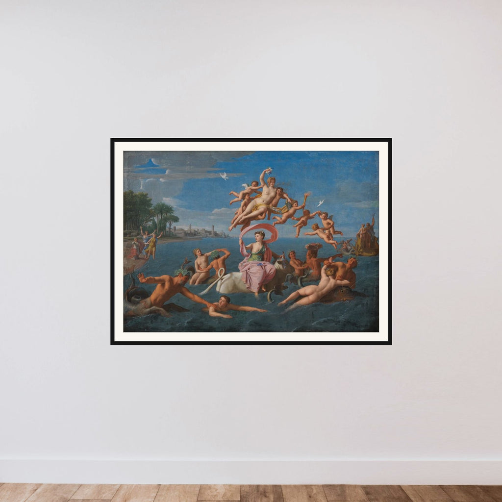 Europas bortførelse framed — shown to scale