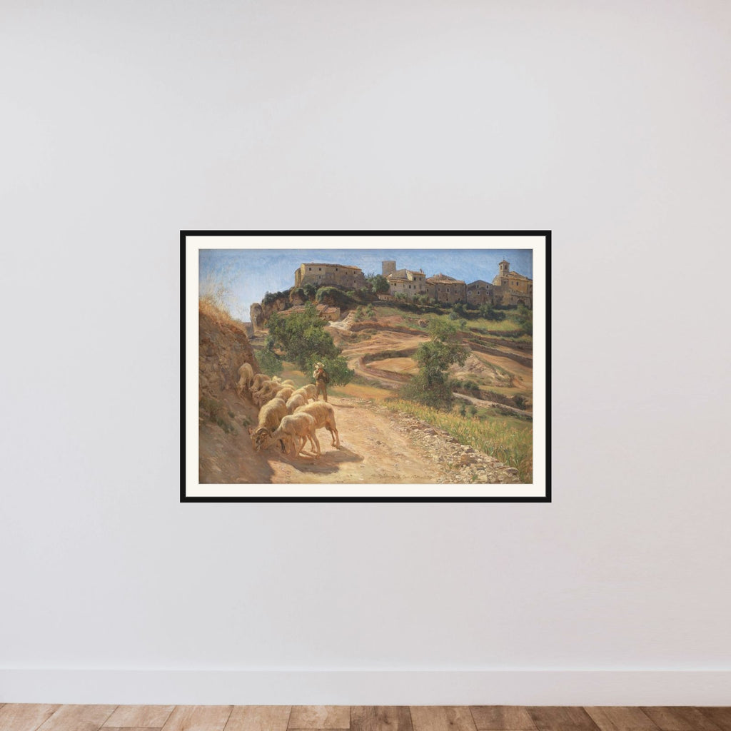 En hyrdedreng med sine får ved Cività d'Antino framed — shown to scale