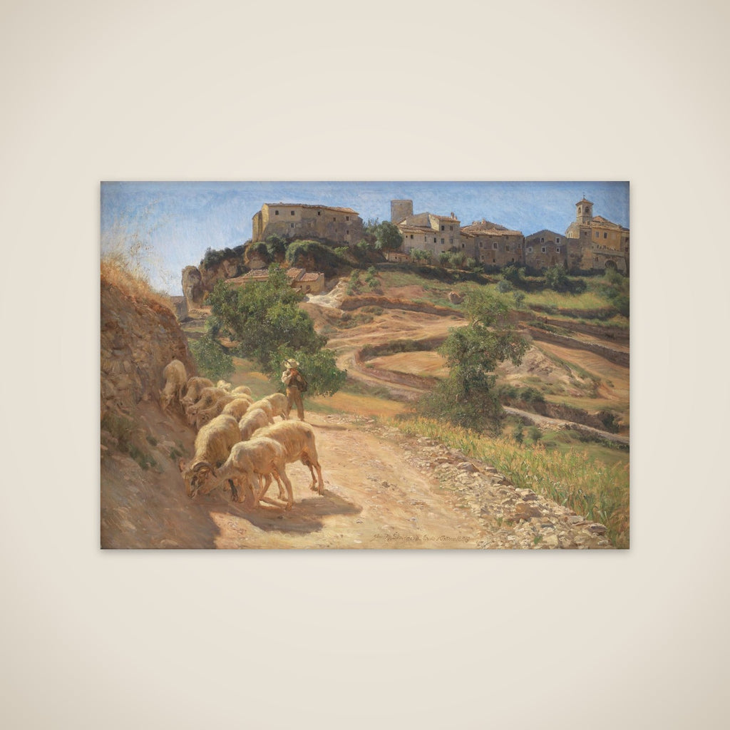 En hyrdedreng med sine får ved Cività d'Antino unframed print